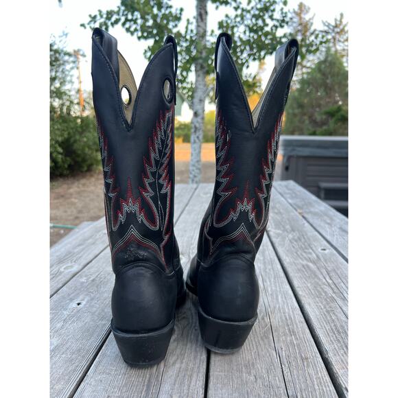 Men\'s Durango Black Maverick XP Western cowboy Work Boot mens 8 leather stitched